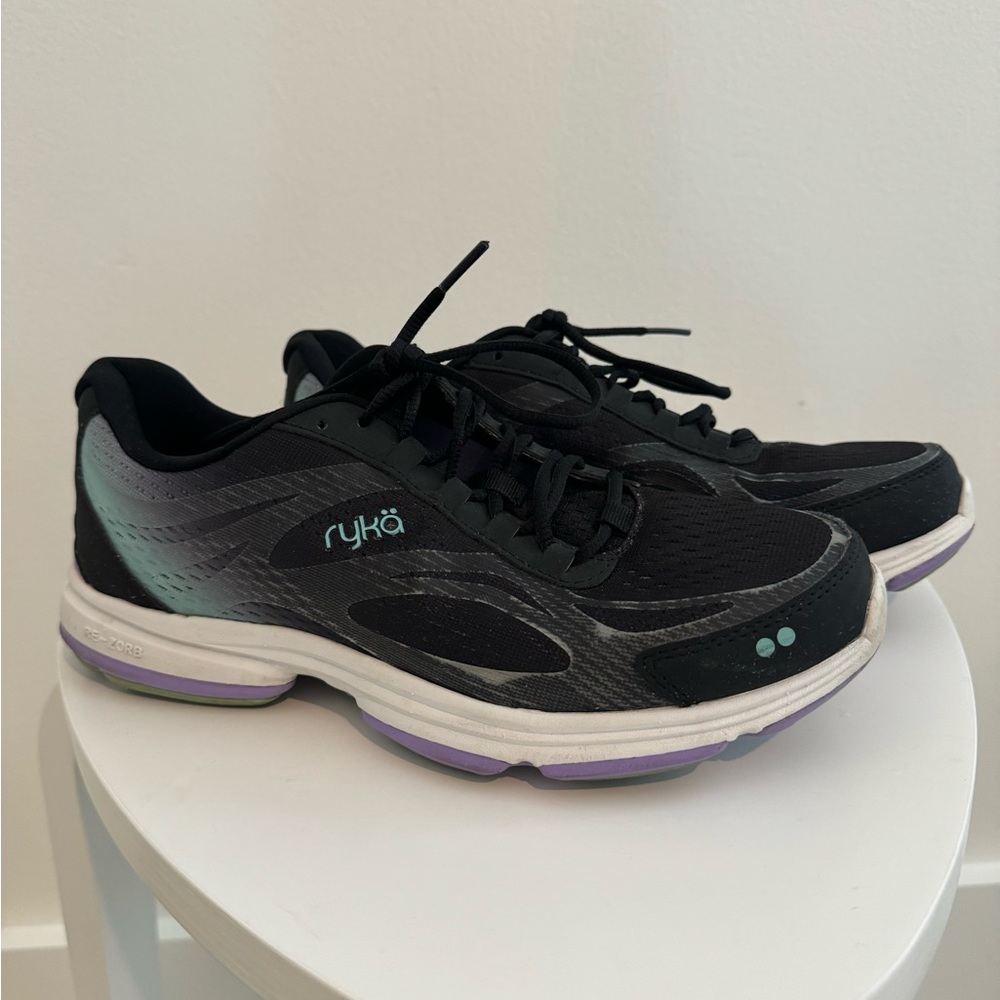 Ryka Devotion Plus 2 Walking Shoe Black Purple Mint 8.5